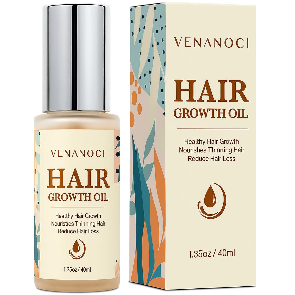 Venanoci Biotin-Castor-Rosemary Oil bottle showing premium scalp care for hair growth