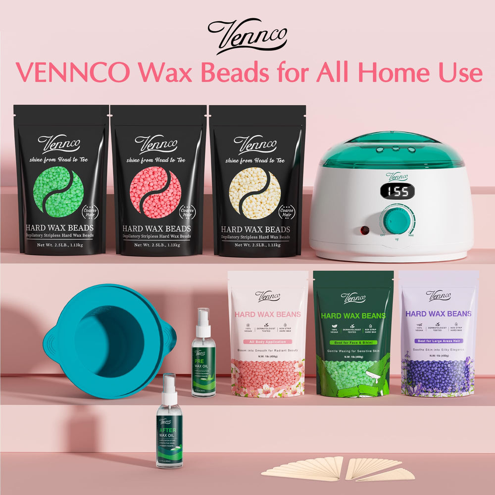 Vennco 20 applicator sticks included for hygienic waxing sessions.
