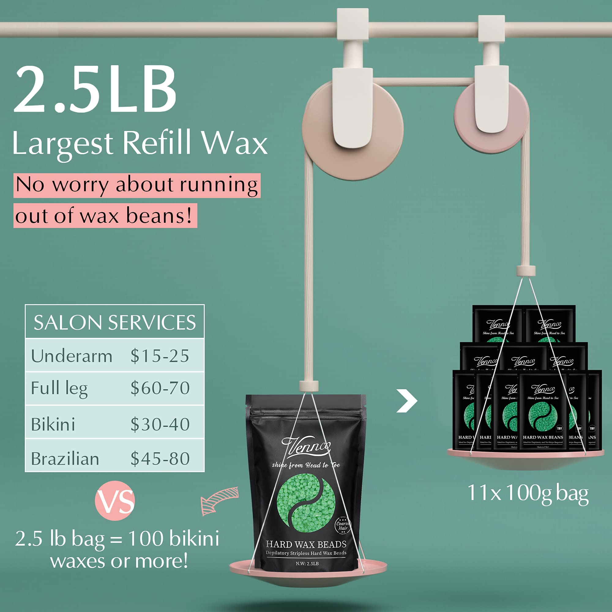 Refill pack with 20 sticks for DIY waxing convenience.
