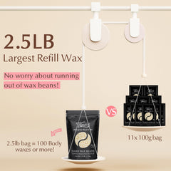 Vennco Brazilian wax application with coconut-infused beads for at-home use.