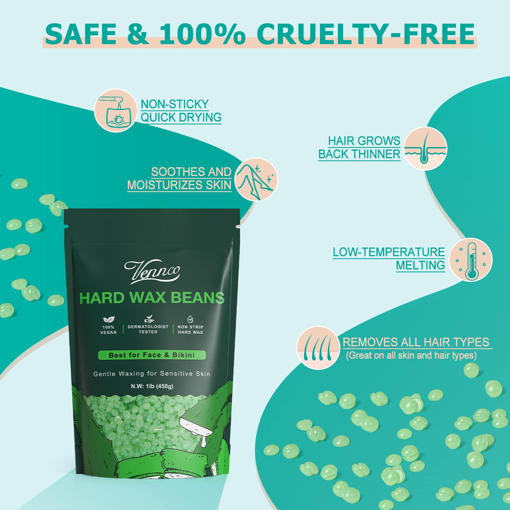 VENNCO eyebrow wax beads provide precise shaping with soothing aloe