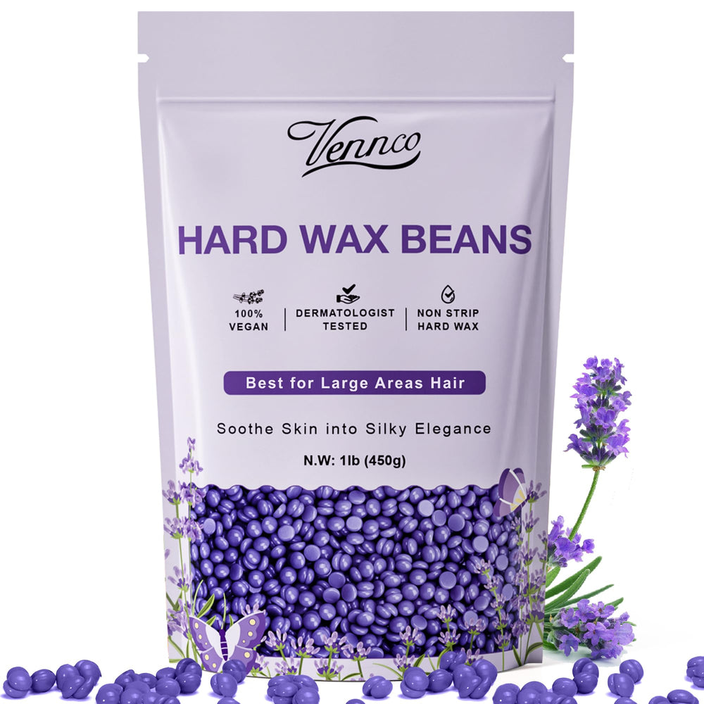 Vennco lavender hard wax beads with lavender essence for soothing waxing sessions