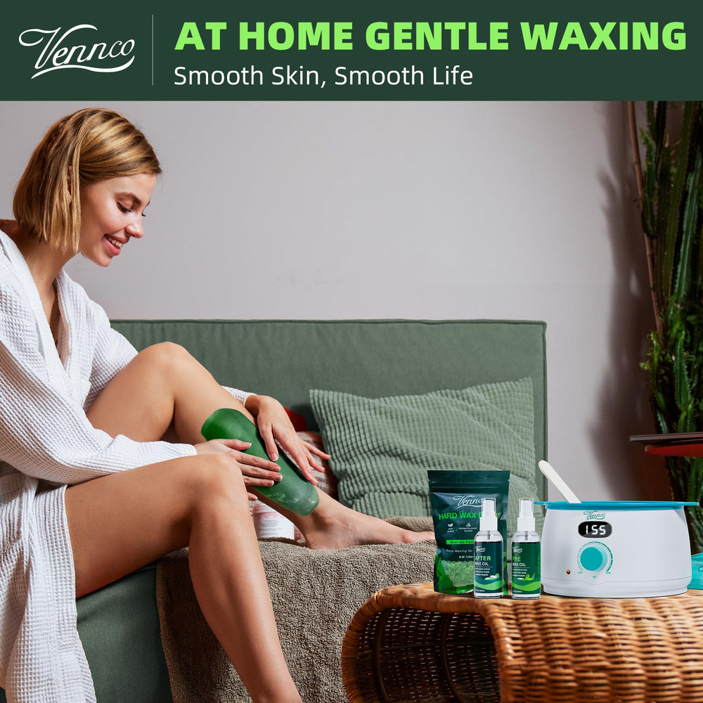 VENNCO sensitive-skin wax beads aloe-infused formula minimizes irritation