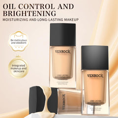 Venrock concealing foundation soft-focus close-up reveals pore-blurring glow.