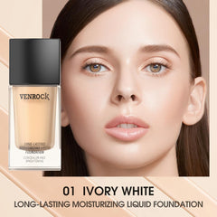 Venrock liquid foundation Ivory White pump highlights easy, precise application.