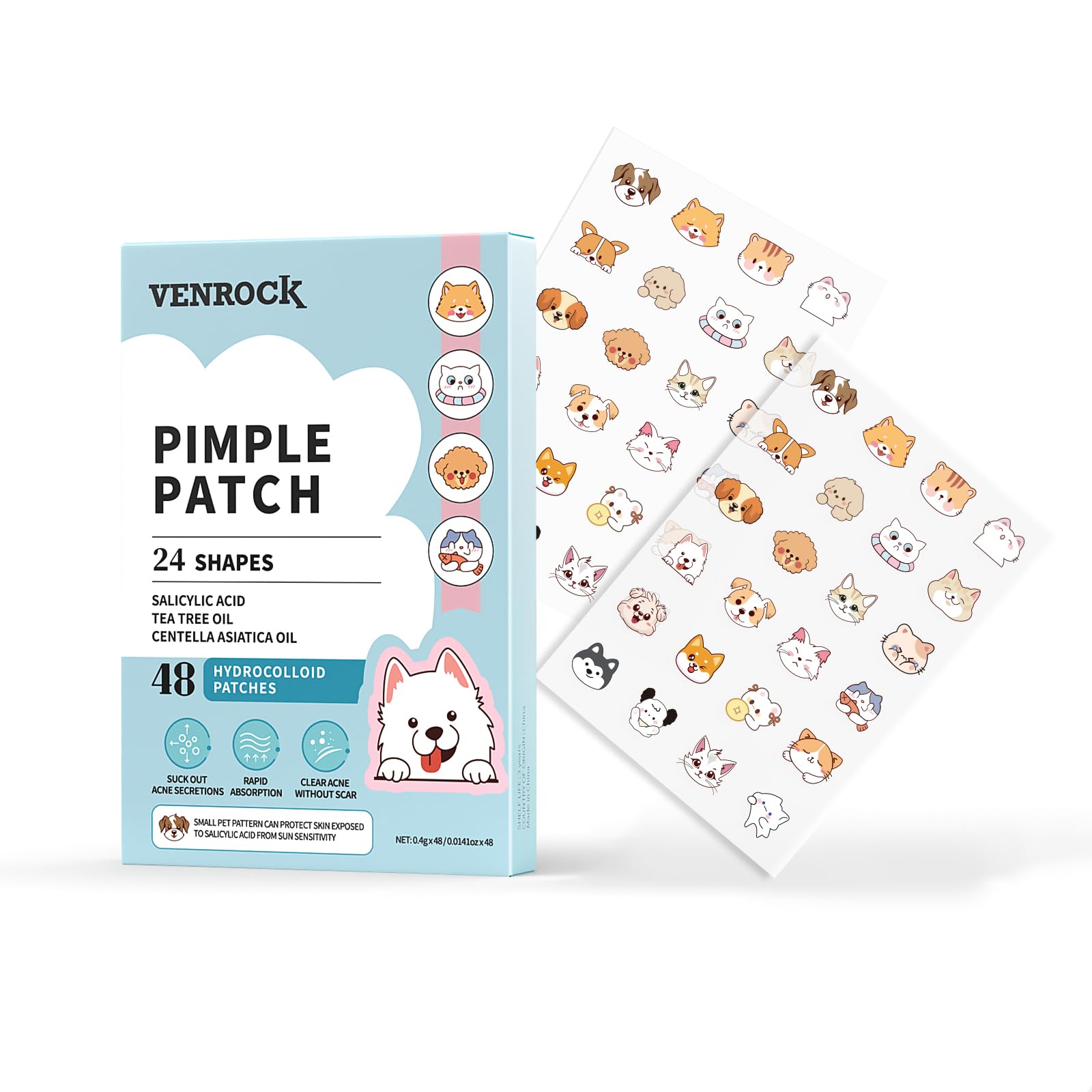 Venrock pimple patches 24 animal designs absorb blemish secretions for quick relief