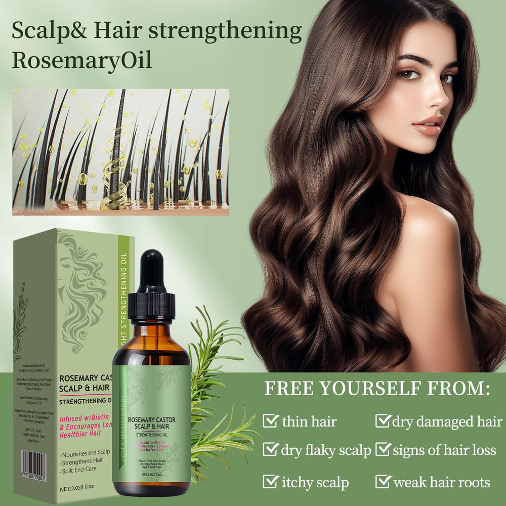 Venrock Rosemary Castor Oil packaging closeup with branding and usage directions.