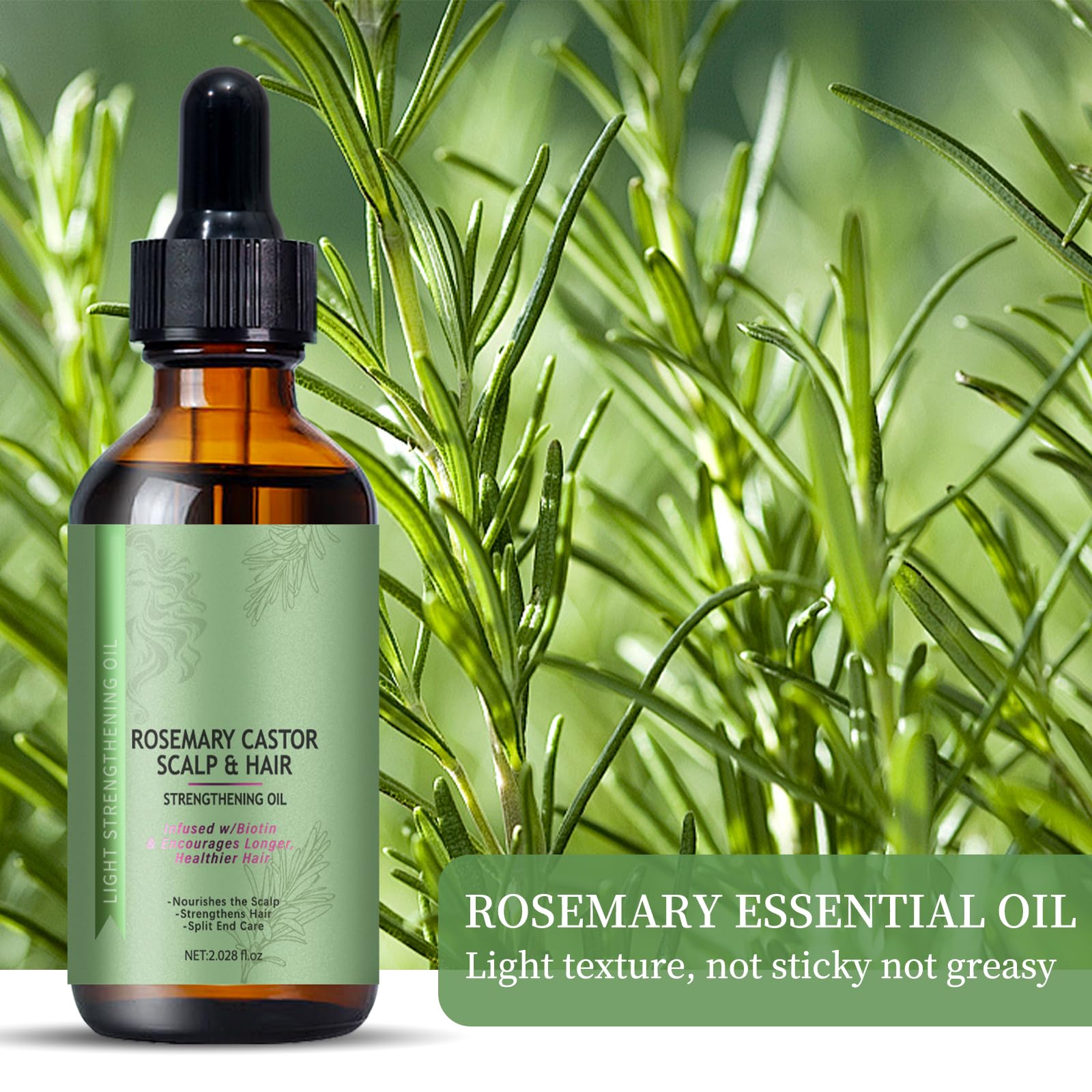 Venrock Rosemary Castor Oil applied to hair ends for split-end care.