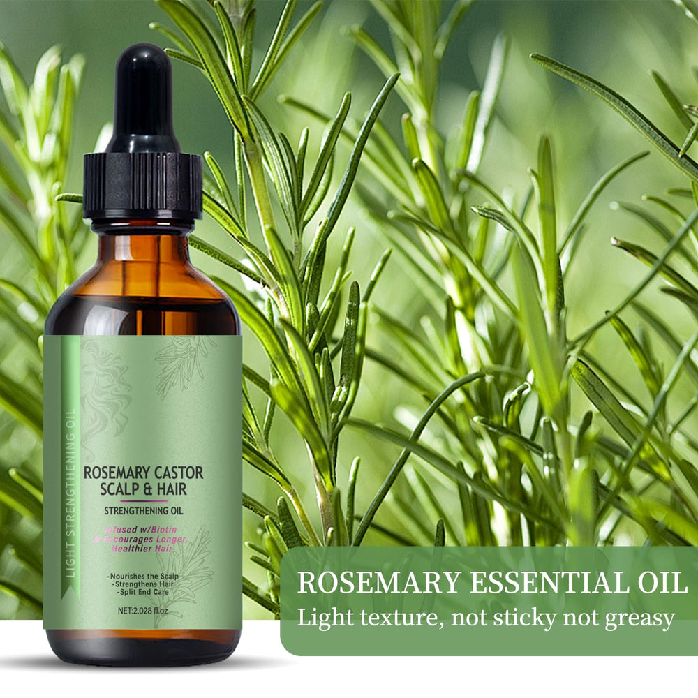 Venrock Rosemary Castor Oil applied to hair ends for split-end care.