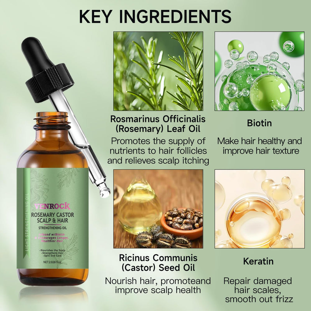 Venrock Rosemary Castor Oil texture on scalp during massage.