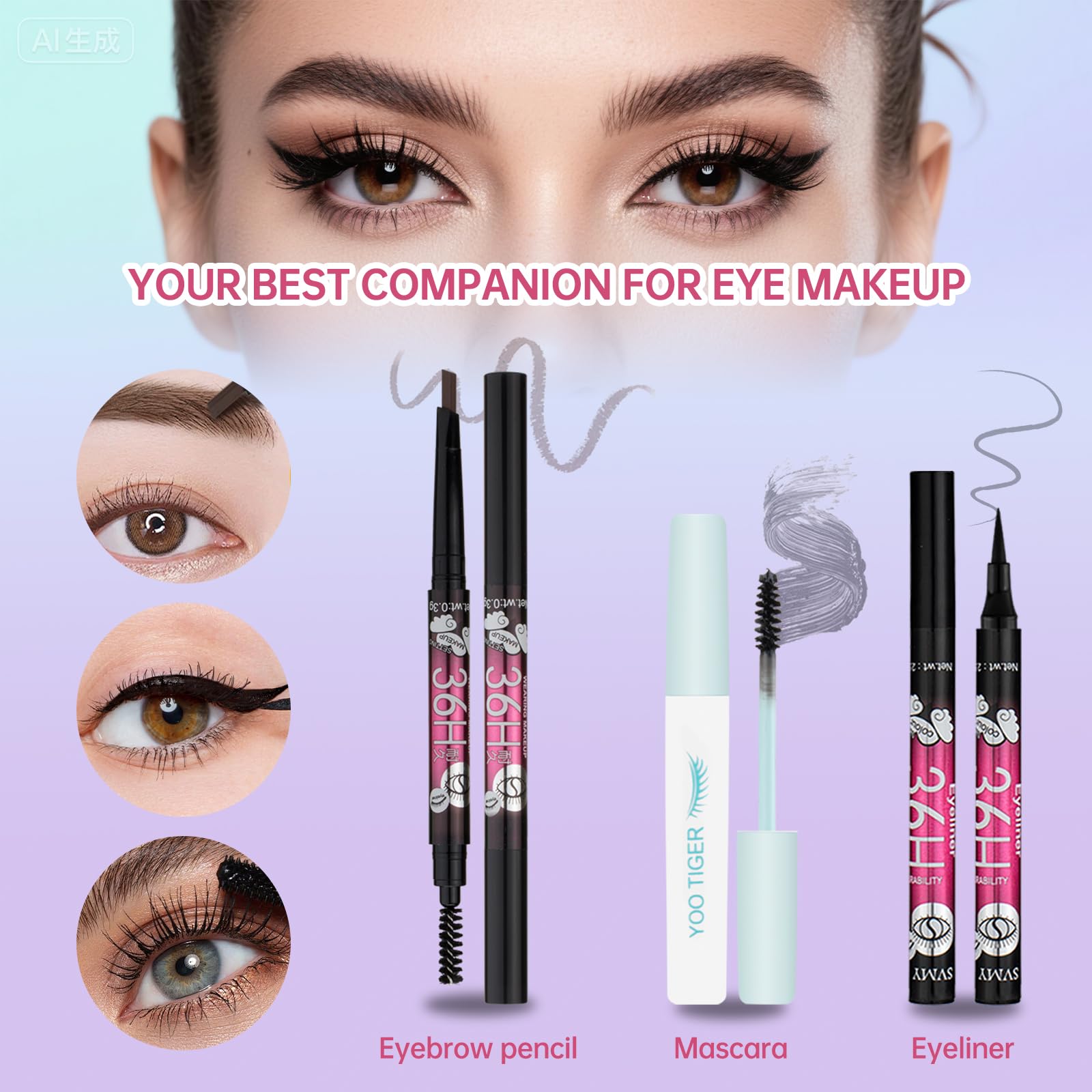 Venshun eyebrow pencil shapes and defines brows for a natural look.