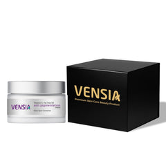 VENSIA Anti Pigmentation Cream bottle showing a creamy texture for smoother, even-toned skin.