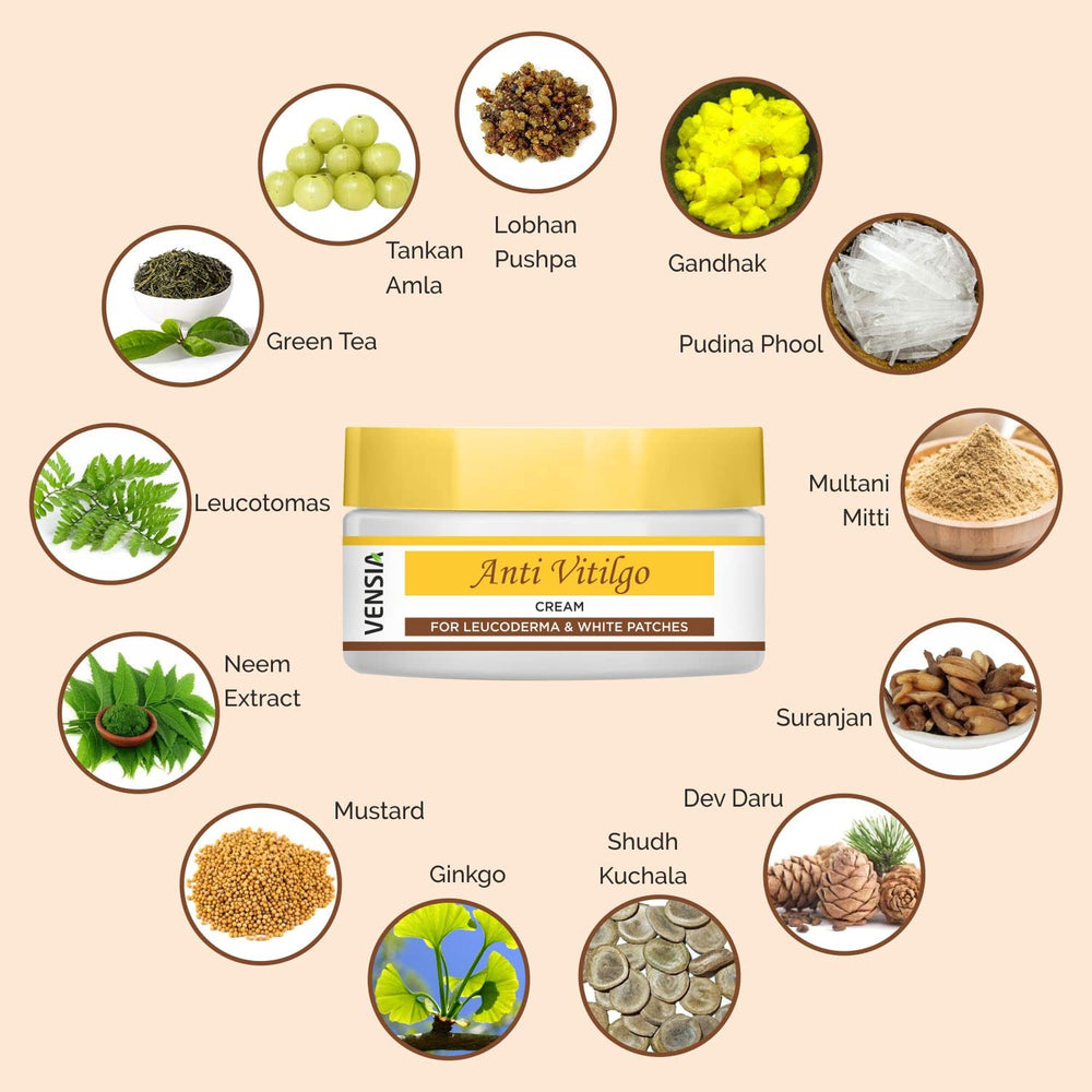 Close-up of VENSIA label highlighting natural ingredients and safety