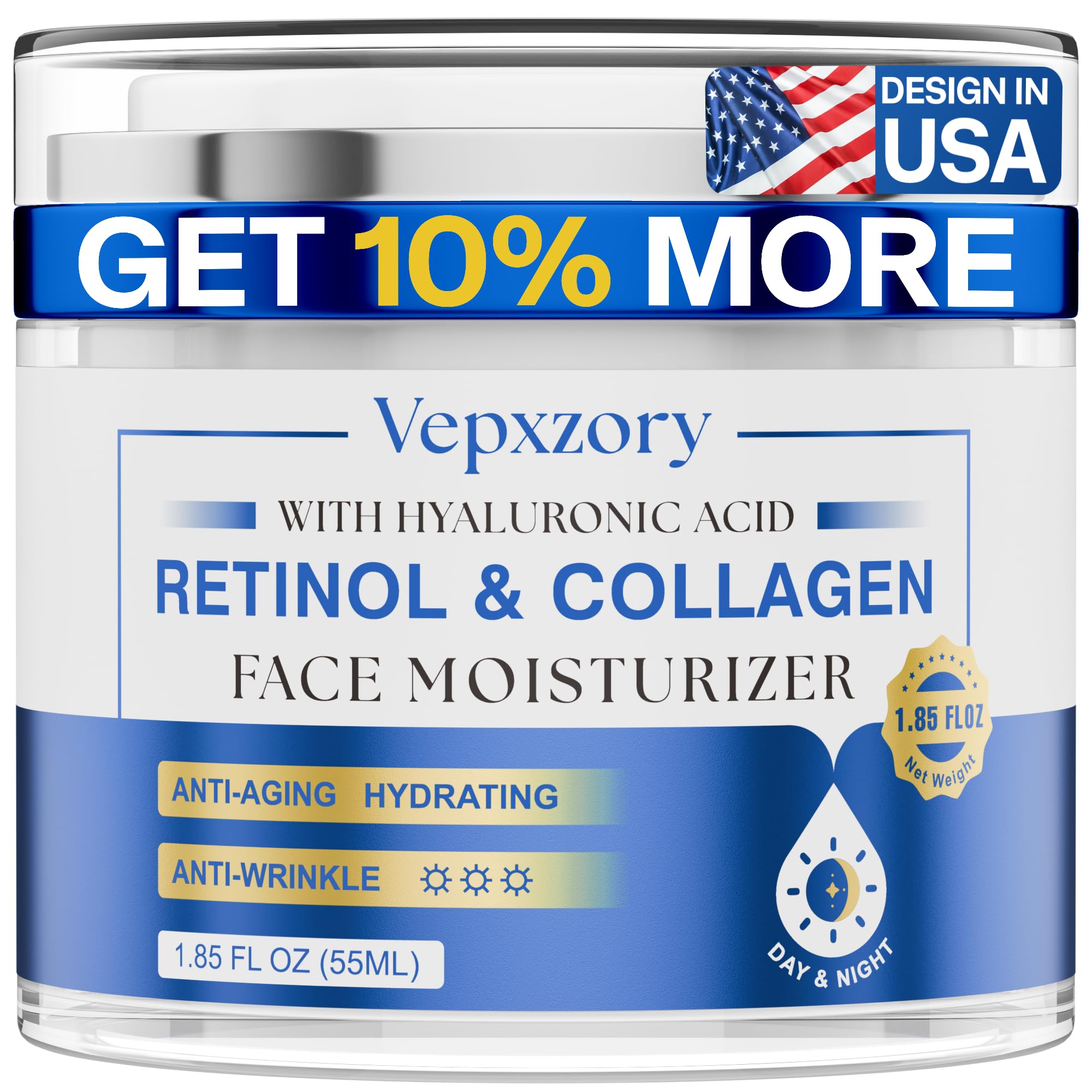 Vepxzory face moisturizer bottle delivering hydration for smoother skin.