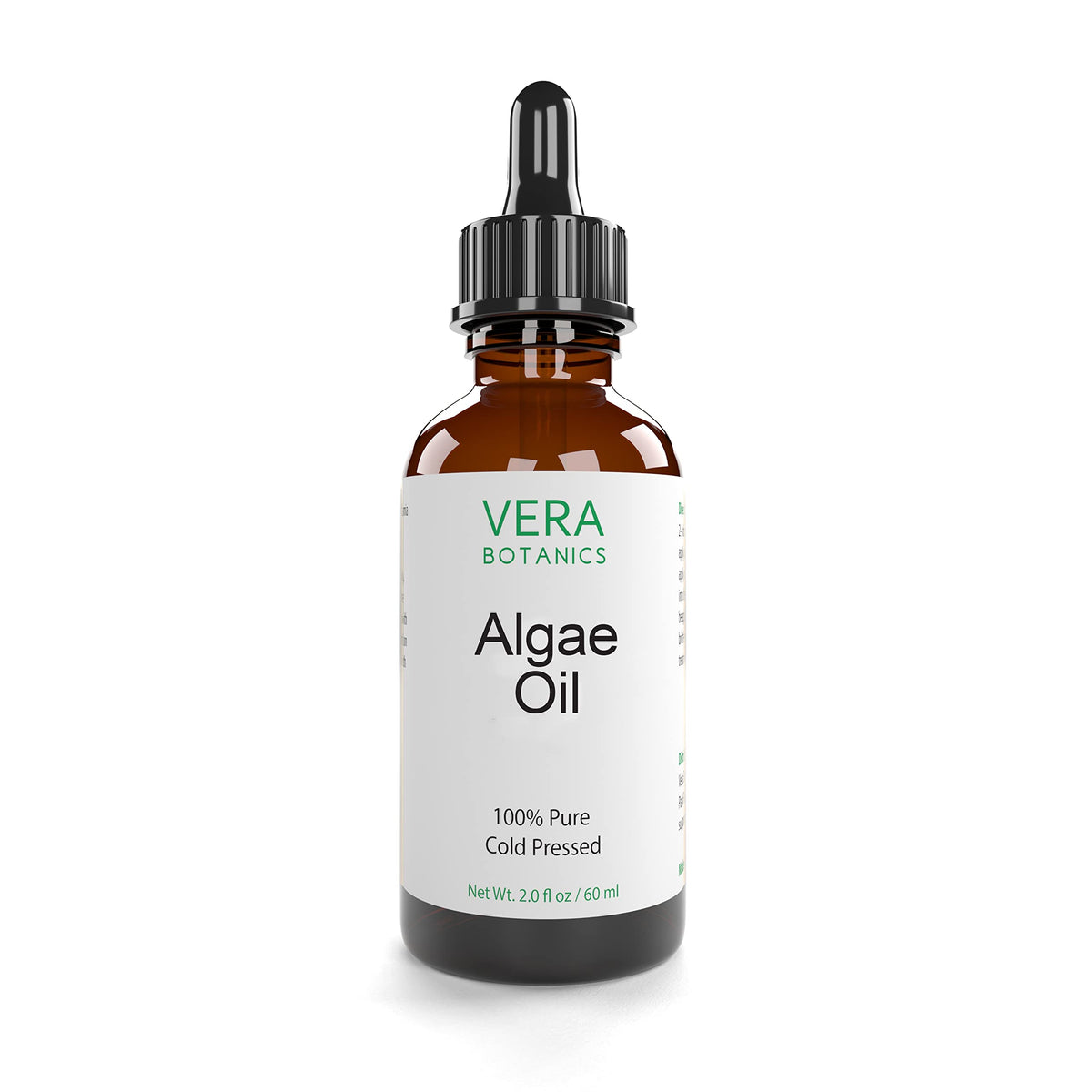 Vera Botanics Algae Oil bottle with dropper for easy daily skin nourishment.
