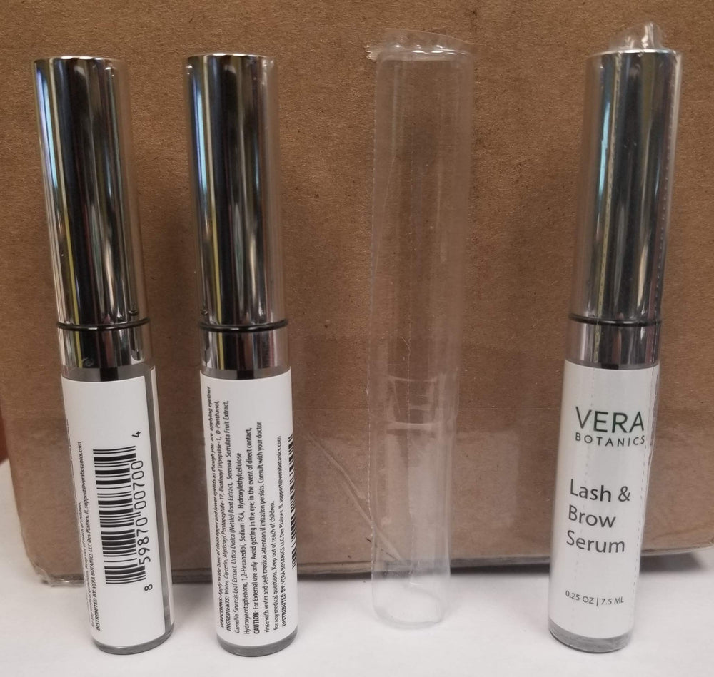 Vera Botanics before after image suggesting improved lash and brow appearance