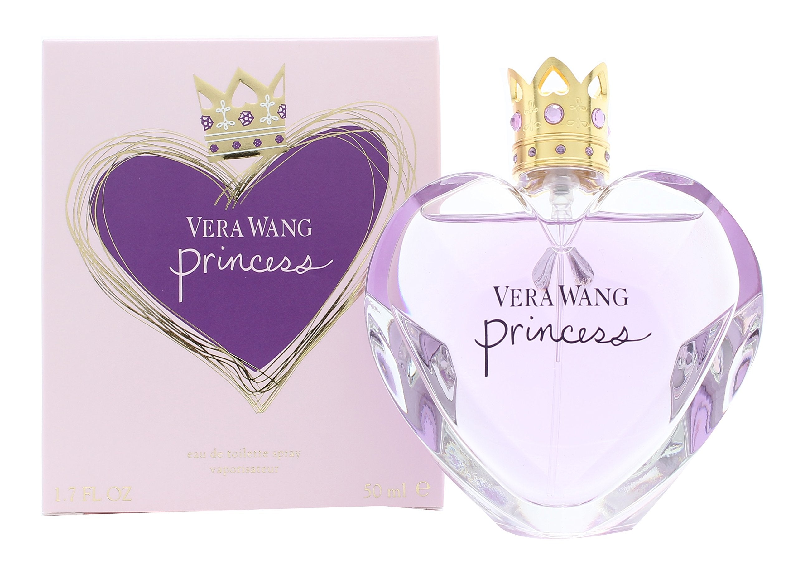 Vera Wang Princess EDT bottle displayed on a soft surface for everyday elegance