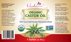 Verdana Organic Castor Oil 1-gallon jug for professional refills.