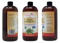Verdana Organic Castor Oil pour shows easy application for lash and brow care