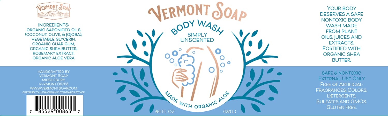 Vermont Soap bathroom scene shows calming, fragrance-free shower routine.
