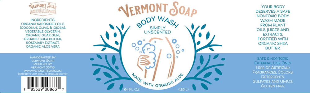 Vermont Soap bathroom scene shows calming, fragrance-free shower routine.