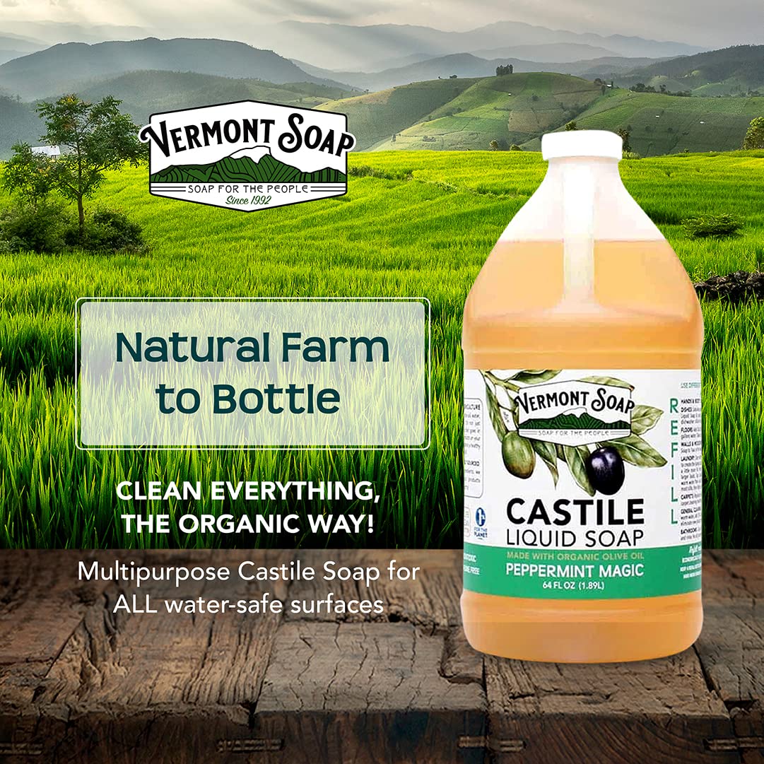 Close-up foamy lather of peppermint castile soap