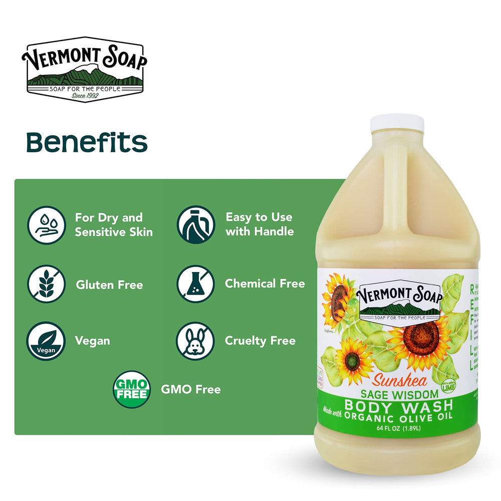 Fragrance-free mild foam from Vermont Soap body wash for everyday use