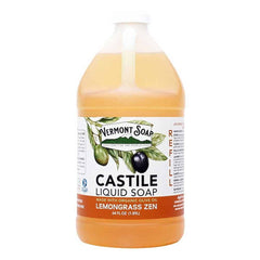 Vermont Soap Lemongrass Zen bottle shown for gentle skin care and versatile cleansing.