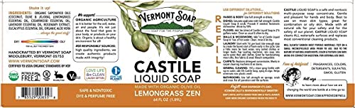 Vermont Soap Lemongrass Zen pour demonstrates easy dispensing for daily washing.