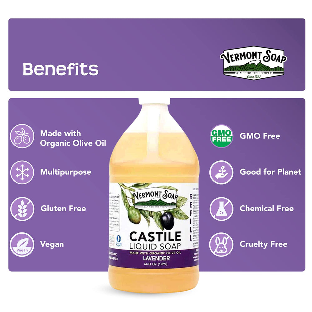 Vermont Soap multipurpose cleaner being used in kitchen and home.