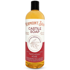 Vermont Soap Patchouli Rose bottle for gentle skin cleansing