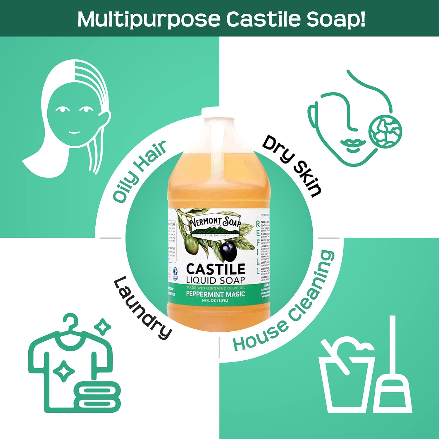 Shampoo use for oily hair with peppermint castile soap