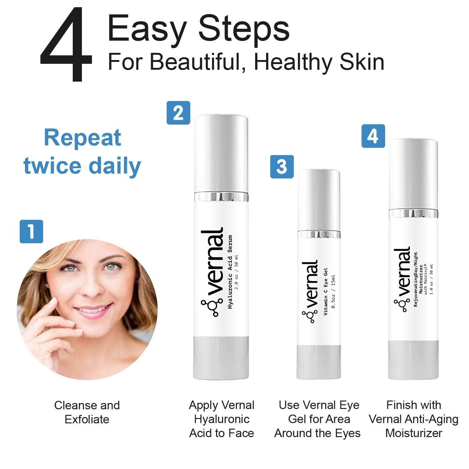 Vernal All-in-One Anti Aging Moisturizer packaging and label highlights premium skincare