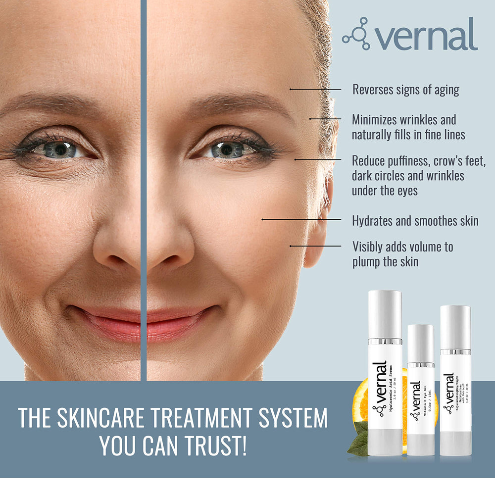 Vernal Eye Treatment Cream being applied under-eye area gently.