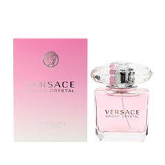 Versace Bright Crystal bottle close-up showing the pink hue for everyday elegance
