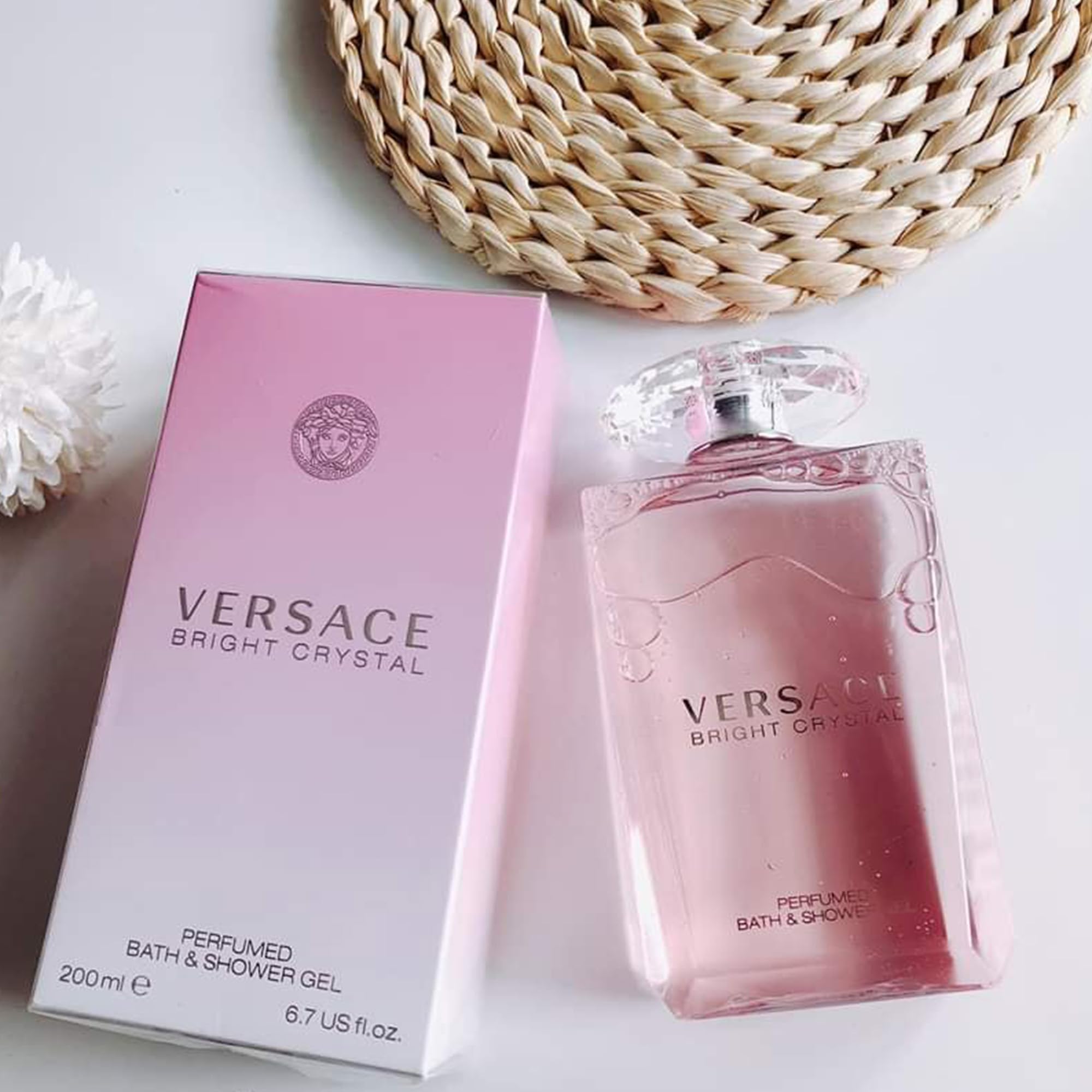 Versace Bright Crystal foam lather shows creamy texture for a soothing cleanse.