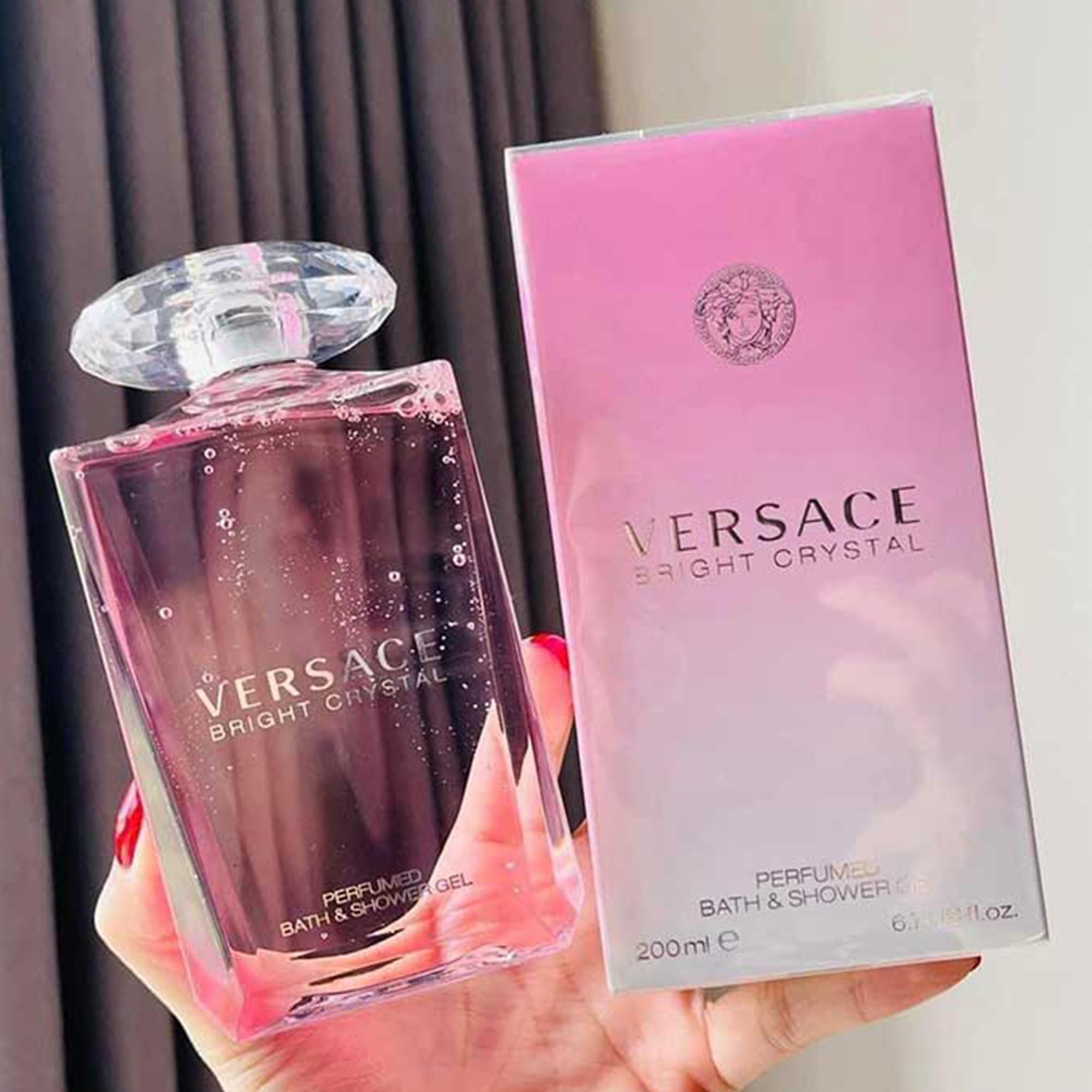 Versace Bright Crystal notes highlight yuzu and pomegranate for an uplifting opening.