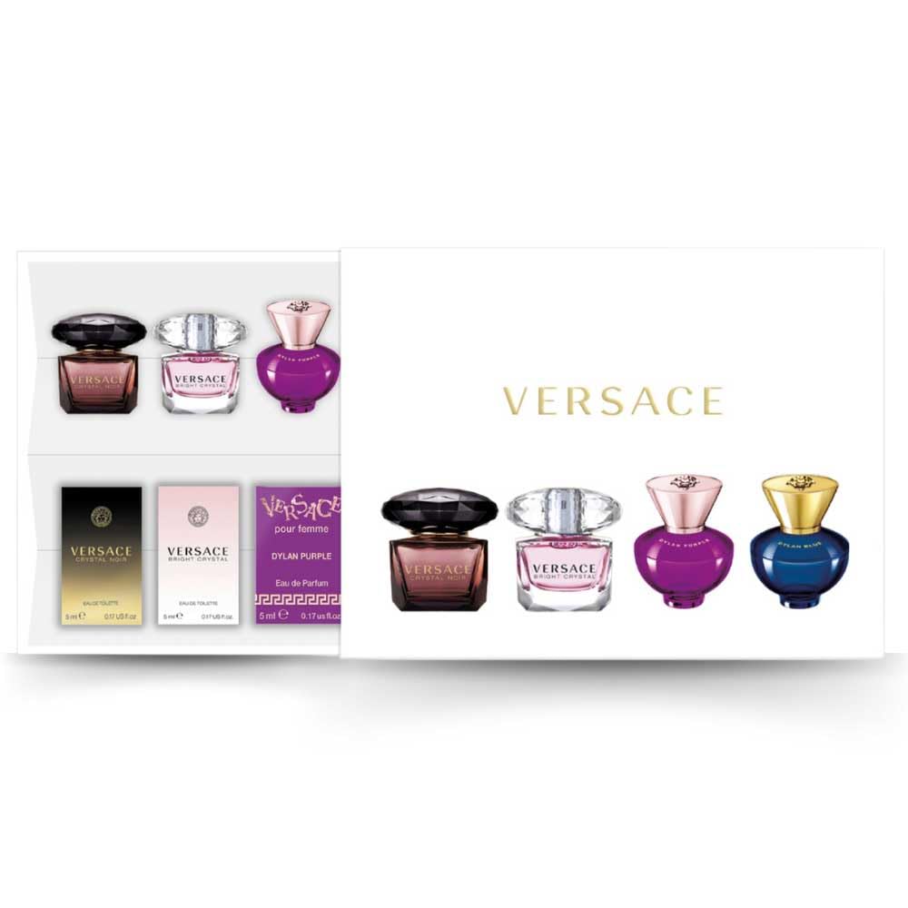 Versace Crystal Noir mini bottle from the set, ideal for evening occasions and fragrance sampling.