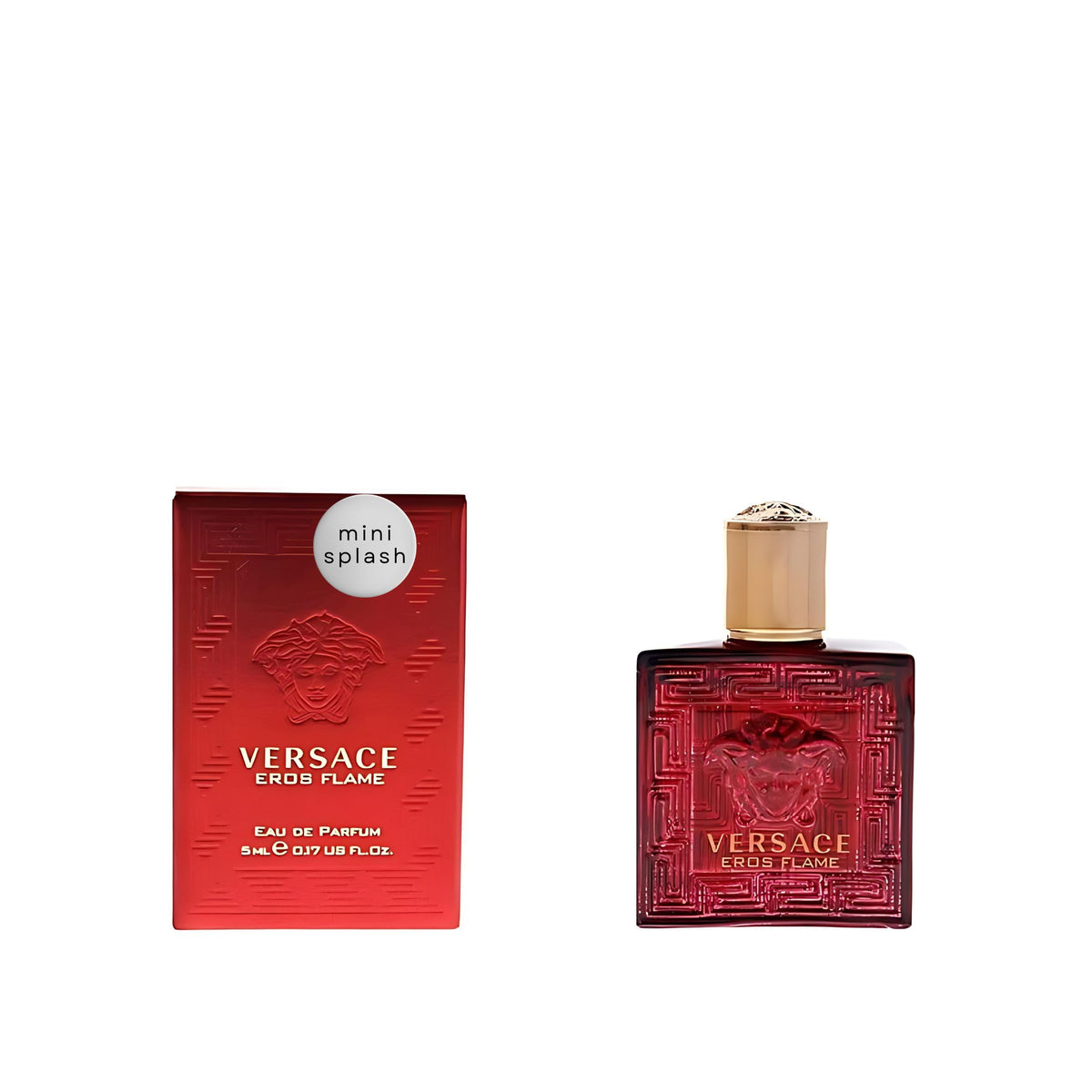Versace Eros Flame mini bottle front view, ideal for travel and everyday refresh.