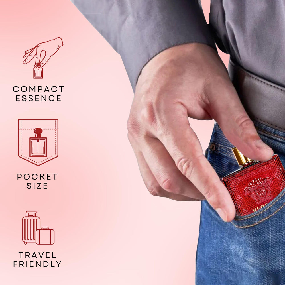 Versace Eros Flame travel case, ideal companion for on-the-go freshness.