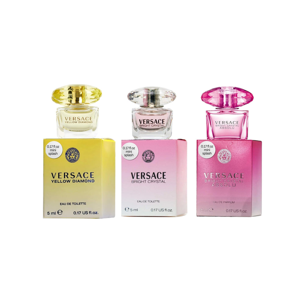 Versace Gift Set Yellow Diamond splash bottle close-up for gifting and travel
