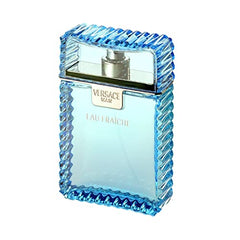 Versace Man Eau Fraiche bottle cap close-up showing secure travel closure.