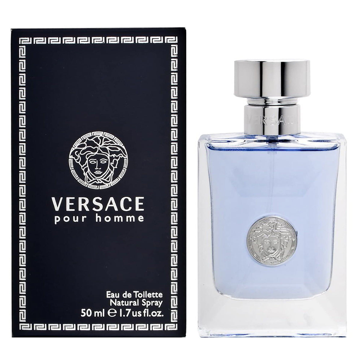 Versace Pour Homme EDT 50ml bottle, ideal for daily grooming and timeless style.
