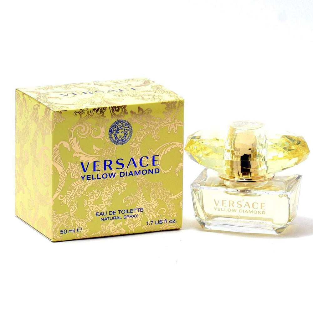Versace Yellow Diamond bottle front view for daytime wear.