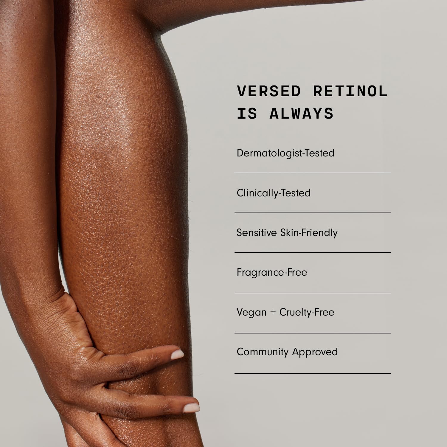 Versed Advanced Retinol Body Butter night-use routine fits evening skincare
