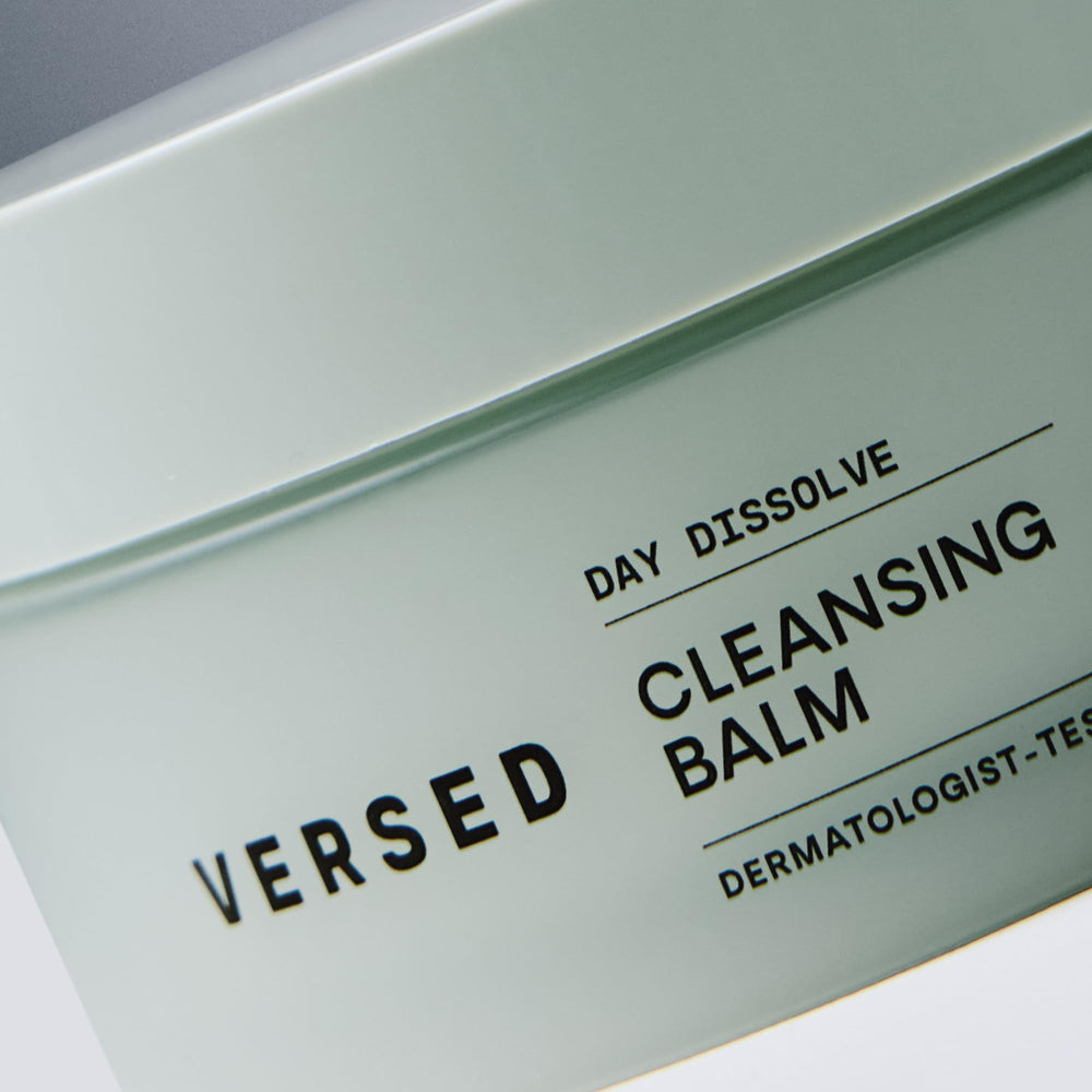 Versed Day Dissolve routine shows balm transitioning to a milky cleanse.