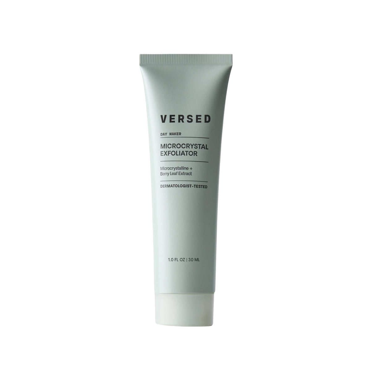 Versed Day Maker exfoliating cleanser jar view with microcrystals for gentle buffing.