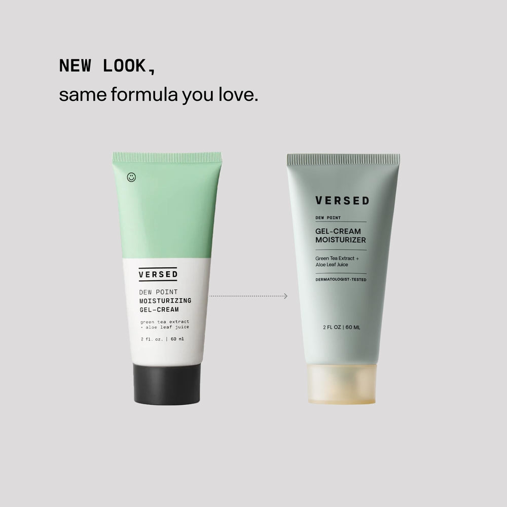 Non-greasy finish of Versed Dew Point gel moisturizer after absorption