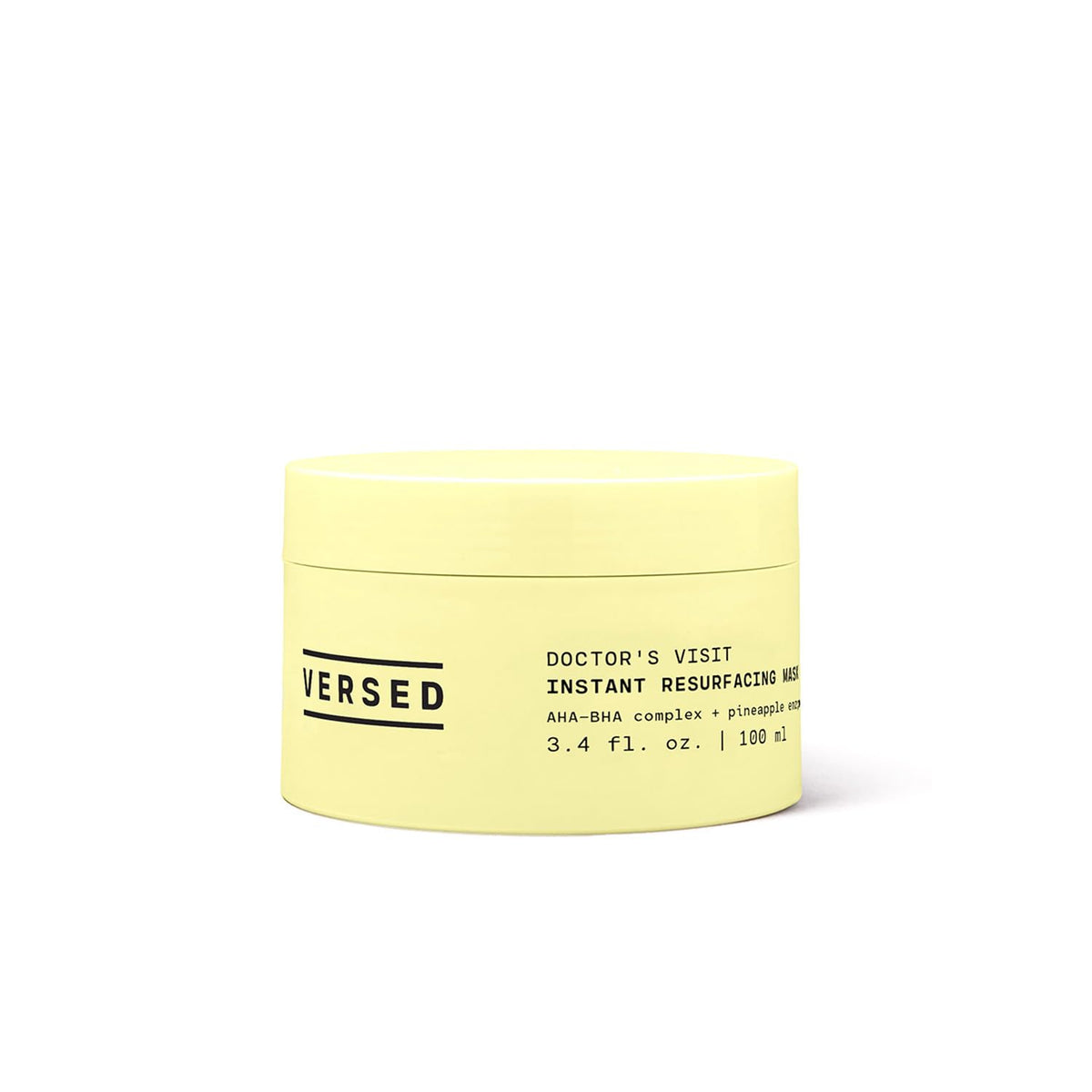 Versed Doctor’s Visit exfoliating mask jar ready for gentle at-home smoothing and glow