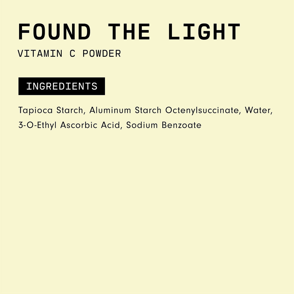 Versed Found the Light vegan ingredients label signals a clear, animal-friendly formula.